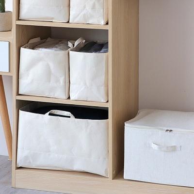 China Large Size Viable Storage Bags Sundries Clothes Closet Organizer Folding Storage Basket Cabinet Organizer for sale