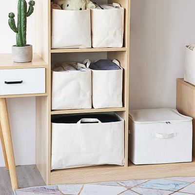 China Small Size Viable Folding Storage Basket Wardrobe Organizer Basket Sundries Clothes Storage Bags Cabinet Organizer for sale