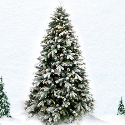 China New Design Hinged PVC PE PVC Wholesale High Quality Artificial Snow Assembled Christmas Tree for sale