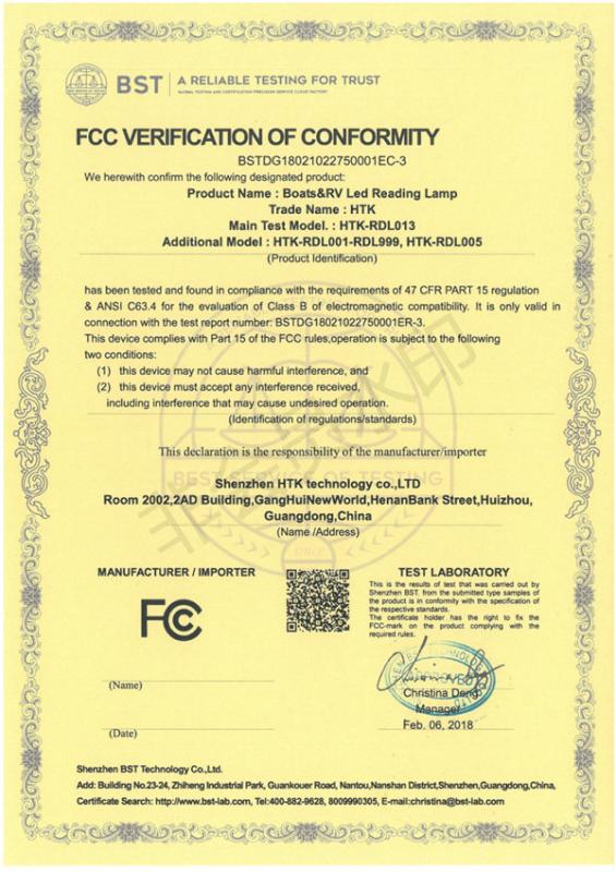 FCC - Shenzhen Hontenkin Technology Co., Ltd.