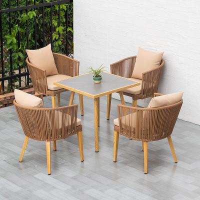 China Modern Modern Relax Outdoor Rattan Restaurant Garden Furniture Wooden Chair Leisure Outdoor Chair for sale