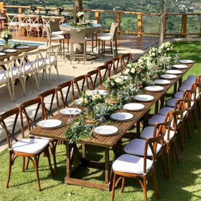 China Modern Cheap Outdoor Hotel Furniture Wooden Restaurant Dining Wedding Folding Banquet Table for sale