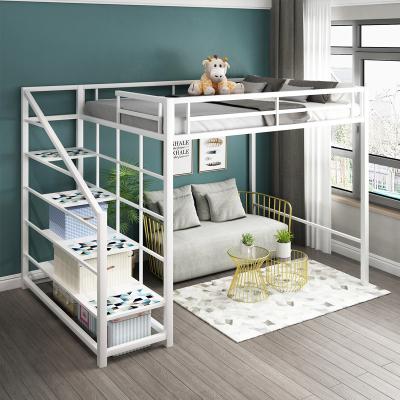 China Industrial Metal Frame Full Size Iron Metal Bunk Loft Beds Bedroom Furniture Adjustable Wholesale Double Queen for sale