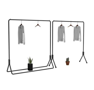 China Indoor Movable Wardrobe Metal Landing Stainless Steel Clothes Hanger Clothes Rack Rack for sale