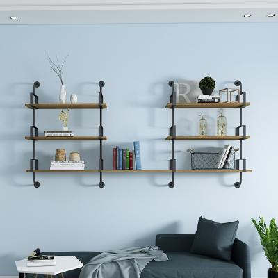 China Floating Shelves Wall (Height) Style Living Room Furniture Modern Simple Black Metal Adjustable Storage for sale