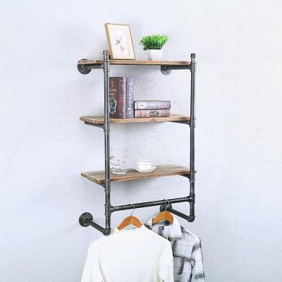 China Fire Exit Adjustable Black New York Style Unique (Height) Wall Shelves Novelty Unit Metal Wall Shelves for sale