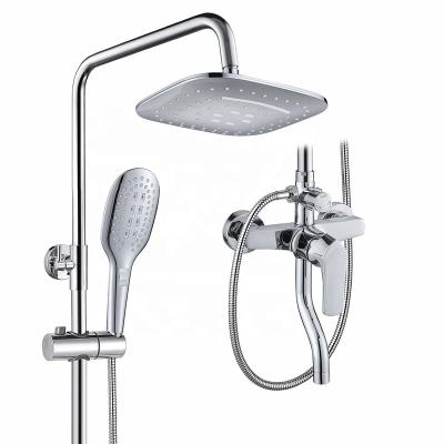 China Without Slide Bar Bath And Shower Faucets OEM Customization Thermostatic Black Shower Faucet System for sale