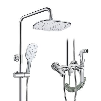 China Without Slide Bar Faucet Kitchen Shower Rain Shower Faucet Gold Matte Shower Faucet Set Rainfall Antique Black for sale