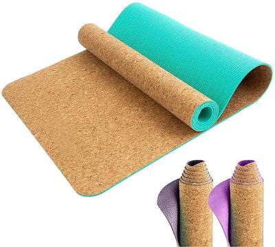 China Designer Yoga Eco-Friendly And Odorless Travel Yoga Mat From Cork Yoga Mat Non Slip Beautiful With Carry Strap for sale