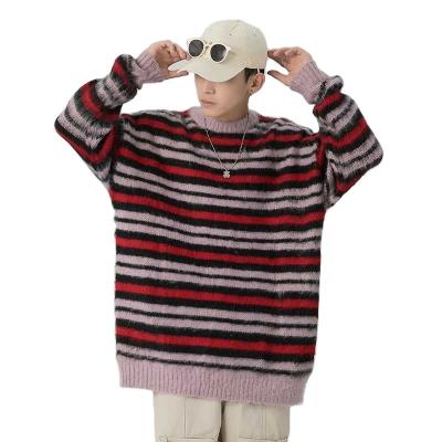 China 2021 Winter Sweater O-Neck Knitwear Sweater Men Long Sleeve Knitted Anti-Wrinkle Mens Mohair Sweater Custom Made for sale