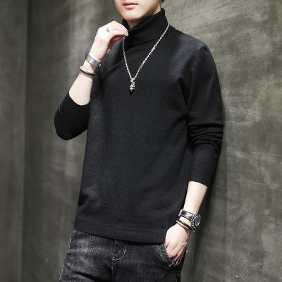 China 2022 Autumn And Winter New Men Fashion Solid Color Turtle Neck Long Sleeve Casual Thin Knitted Sweater Wholesale Anti-wrinkle for sale