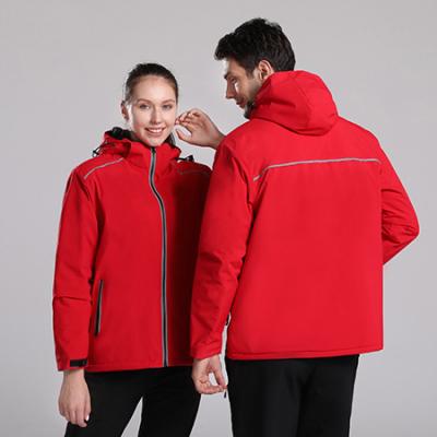 China Breathable Waterproof Jacket With Reflective Logo Printing Windproof Plus Velvet Thickened Loungewear Increasing Mountaineering Clothing for sale