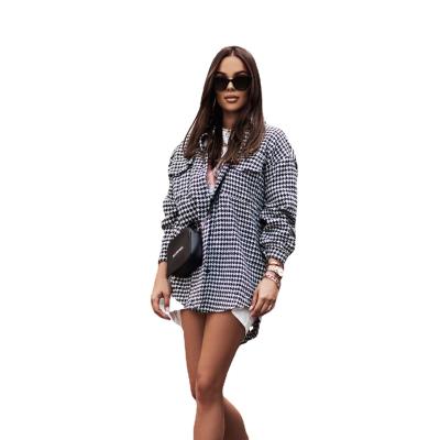 China 2021 Autumn Winter New Women's Anti-wrinkle Small Casual Loose Control Long Shirt Medium T-shirt for sale