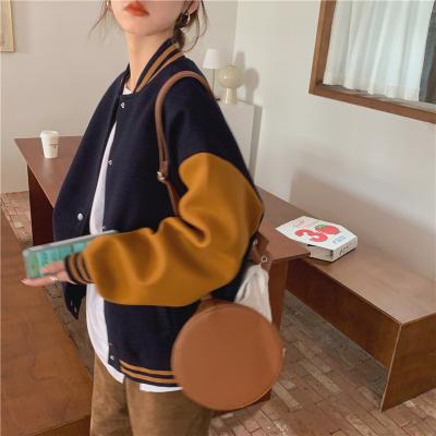 China Autumn And Winter 2021 soft contrast color baseball waterproof Korean women's warm loose coat new for women for sale