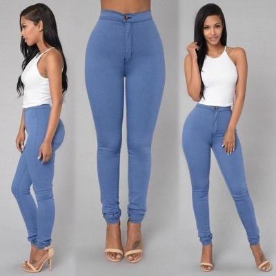 China New Anti-wrinkle Gaiters Slim High Waist Elastic Pencil Pants Tight Color Women's Candy Pants for sale