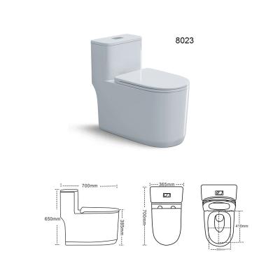 China Double-flow Desgin Modern Luxury Toilet Bowl For Bathroom 8023 for sale