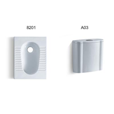 China Modern Squat Free Pan Toilets Set For Bathroom 8201+A03 for sale