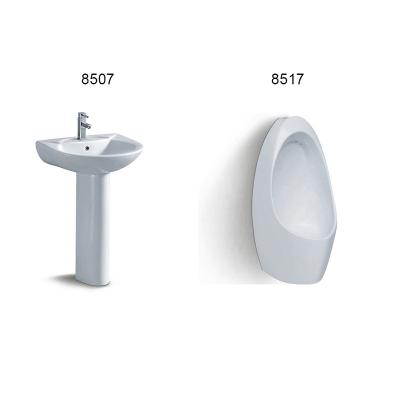 China Modern Ceramic Bathroom Set Male Urinal + Hand Wash Sink With Post 8517+8507 for sale