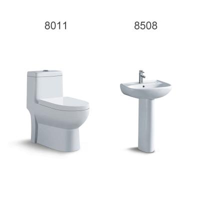 China Traditional Sanitary Ware Two Piece Modern WC Basin And Toilet 8011+8508 for sale