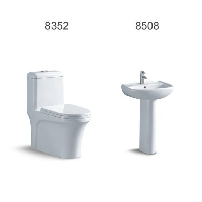 China Contemporary Classic Two Piece Wc Rest Wash Basin And Toilet Squat 8352+8508 for sale