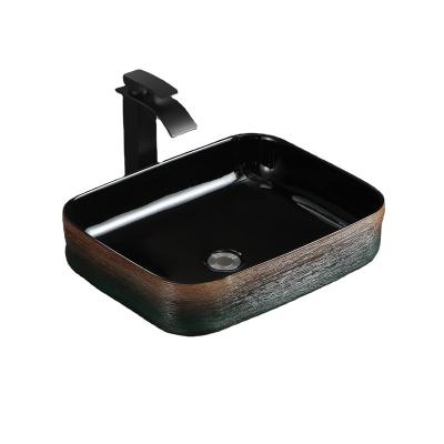 China Factory Direct Sale Easy Clean Ceramic Sink Art Wash Hand Basin Sinks 408 Table Top Bathroom for sale