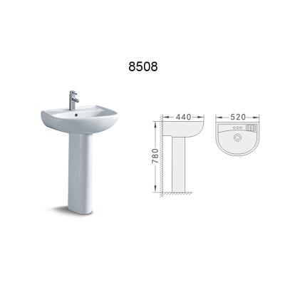 China High Temperature Ceramic Sanitary Ware Floor Installation Ceramic Sink For Bathroom 8508 for sale