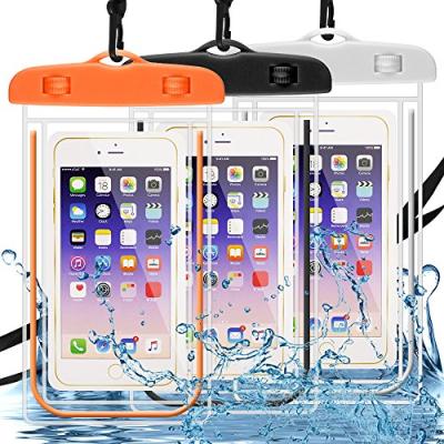 China Glow Pocket Clear Touch Screen PVC Waterproof Cell Phone Case Compatible Mobile Phone Up To 6.0 In Dry Waterproof Case Bag for sale