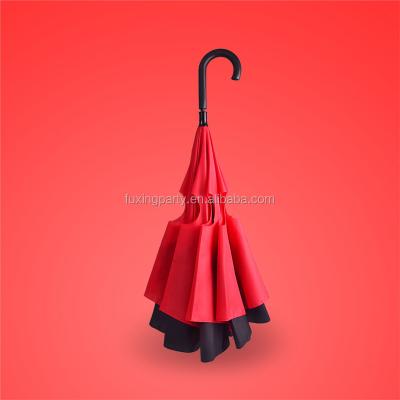 China Creative city Fuxing brand Germany technol double inversion umbrella, long handle men and women, outdoor sunny umbrellas umbrella car for sale