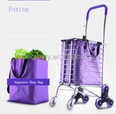 China Fuxing Durable Folding Shop Cart Aluminum Folding Trolley for sale