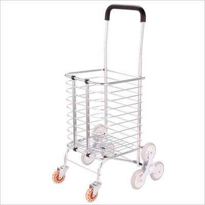 China Durable High Quality 8 Wheels Climb Staircase Trolley Trolley Two Use Cart Aluminum Folding Trolley Luggage for sale