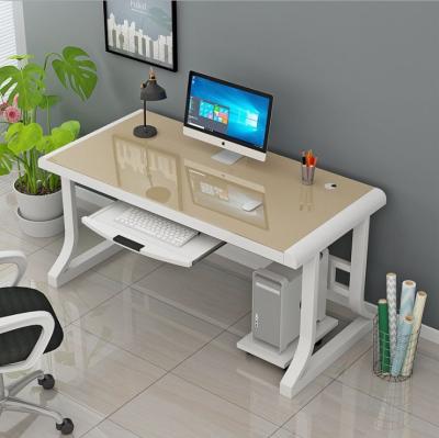 China 2021 Modern Minimalist Computer Household Tempered Glass Keyboard Support Desk Study Desk Eco-friendly for sale