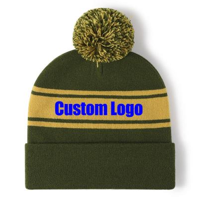 China breathable & High Quality Waterproof Knit Beanie Caps Hats Wholesale Christmas Pom Pom Winter Hats Logo With Custom for sale