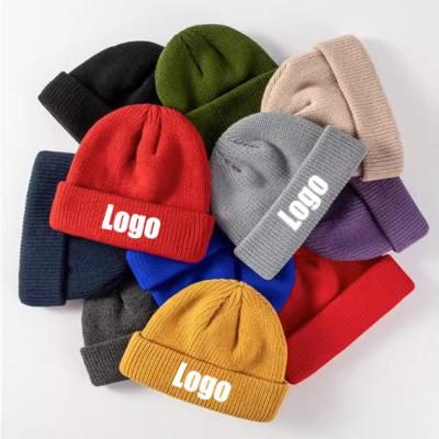 China breathable & Low MOQ White Winter Waterproof Hats Unisex Knit Embroidery Beanie Cap Wholesale Custom Beanie for sale