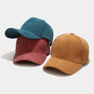 China breathable & MOQ embroidery waterproof sports stocking caps hats wholesale empty corduroy baseball hats with custom logo for sale