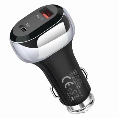 China Mobile Phone Car Charger with QC3.0 Port and PD Type-C USB Port for Mobile Phone for sale