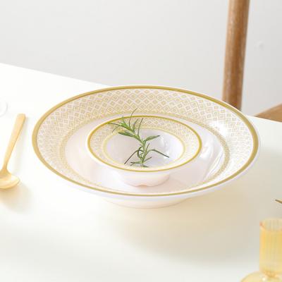 China Wholesale high quality tableware stocked melamine two tone round ramen bowl salad mixing bowls in stock for sale