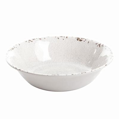 China Chinese Stocked Traditions Tableware Large Gray Round Glazed Food Grade Melamine Plastic Mixing Salad Bowl for sale