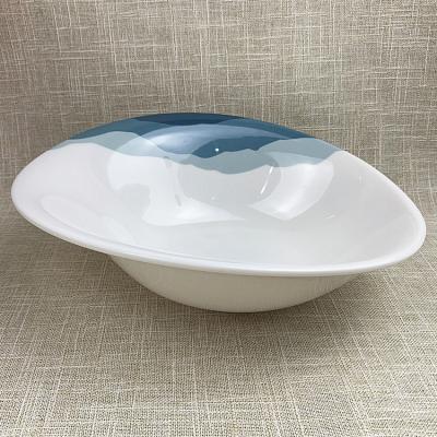 China Indian style design decoration creative stocked bowls cheap glazed large capacity white melamine salad plastic fruit bowl for sale