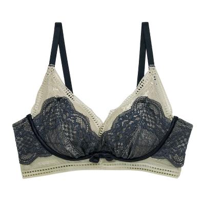 China Antibacterial In Stock Sexy Floral Soft Lace Ladies Padded Bra Bralette Gathering Soft Bra Young Girl for sale