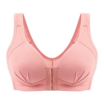 China 2021 Breathable Nets QUICK DRY Front Closure Bra For Ladies Large Size Fixed Shoulder Straps Breathable for sale