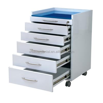 China Automatically Return Drawers Dental Clinic Movable Stainless Guide Five Slide Cabinet for sale