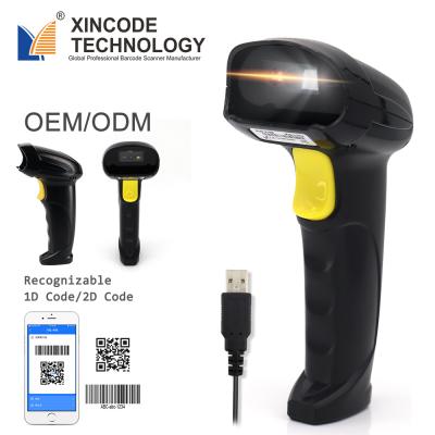 China Wireless OEM 2D Barcode Scanner ABS+PC+TPE Xincode 1D/2D Paper Barcodes QR Code for sale