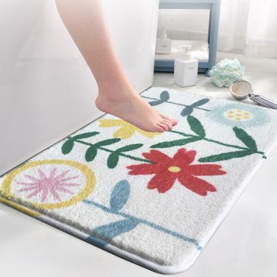 China Durable Microfiber Strong Water Absorbing Bath Blanket Tower With Non Slip Back Inside Entrance Printed Door Mat For Bathroom for sale