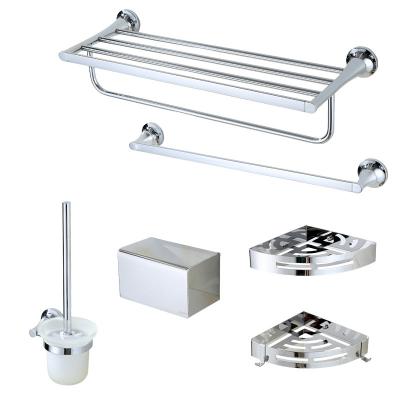 China Viable With 5-Piece Bathroom Accessories Set Exterior Wall Mount Chrome Drilling Stainless Steel for sale