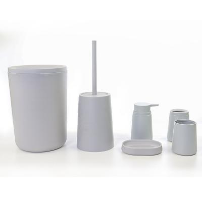 China 6 Piece Bathroom Accessories Set Sustainable Plastic Material for sale