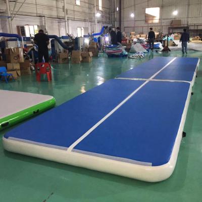 China PVC Tarpaulin & Drop Stitch Waist Gym Air Track Mat Inflatables Gymnastics Fabric Customized Inflatable Air Tracks for sale