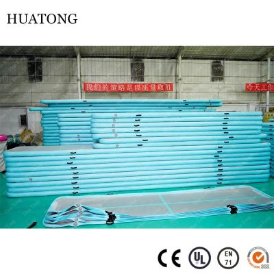 China PVC Tarpaulin+1.2mm DWF Mint Green Gymnastics Air Track Airtrack Gymnasium Inflatable Exercise Home Exercising Mat Yogamat for sale