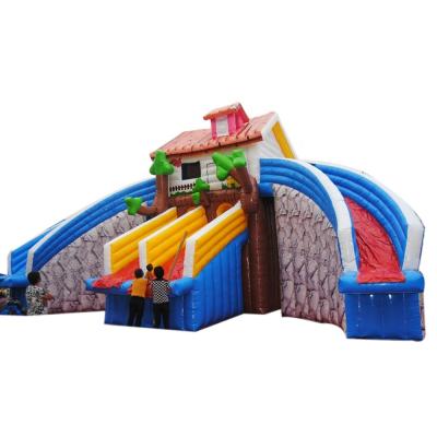 China 0.55mm PVC Tarpaulin Water Park Slides Inflatable Pool Stair Water Park Slide With Pool for sale