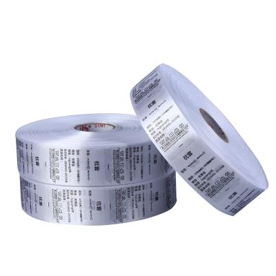 China New Washable High Quality Satin Ribbon Fabric 100% Printed Care Label Care Labels for sale