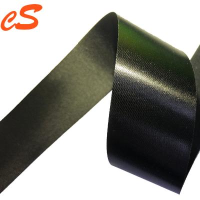 China Polyester Satin Single Viable Or Double Side Black Color Side Cloth Ribbon In Garment Care Label for sale